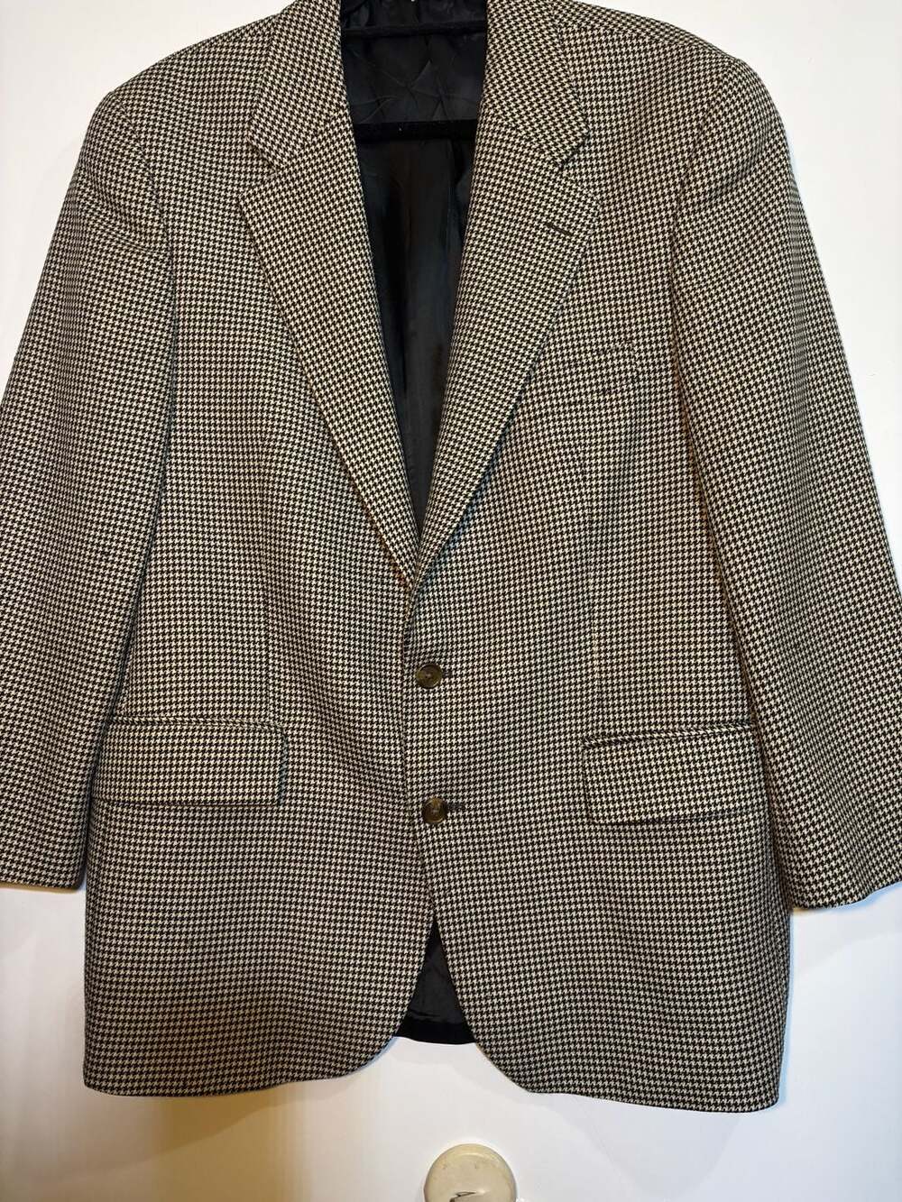 VTG Polo University Club by Ralph Lauren Houndstooth Wool Sport Coat Blazer 44R